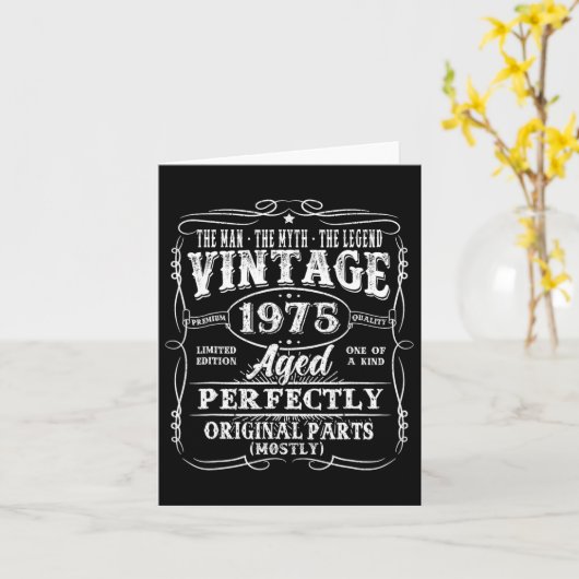 50周年ヴィンテージ1975年の伝説の男 ミュージック レジェンド 50歳の誕生日 カード (黄色い花)