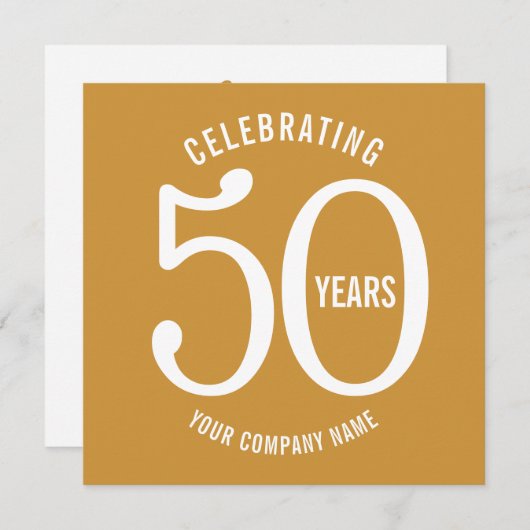 50周年企業のパーティの招待状 セーブザデート (正面/裏面)