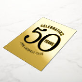 50周年企業のパーティの招待状 箔招待状 (回転した状態)