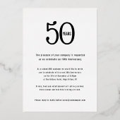 50周年企業のパーティの招待状 箔招待状 (裏面)