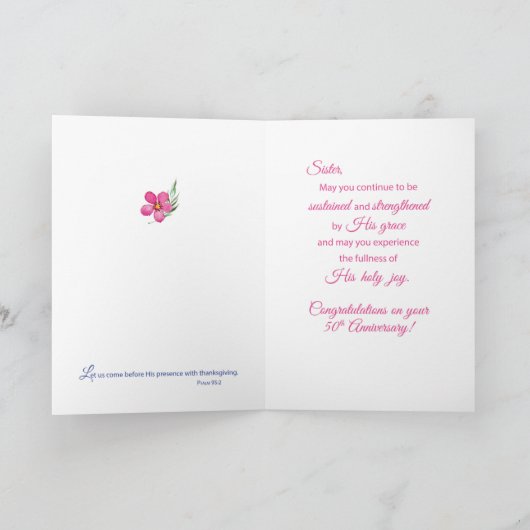 50周年修道院宗教生活十字花 カード (内部)