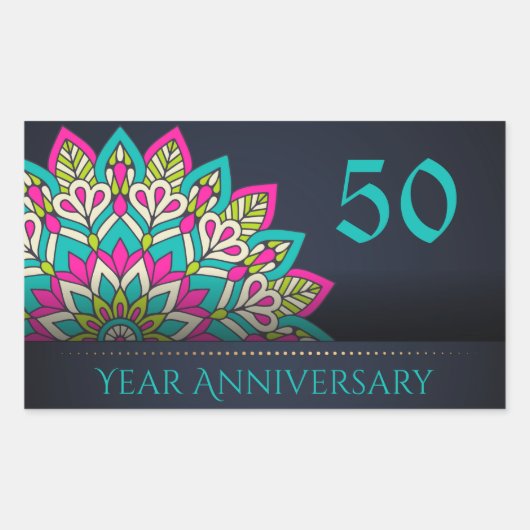 50周年封筒用シール 長方形シール (正面)