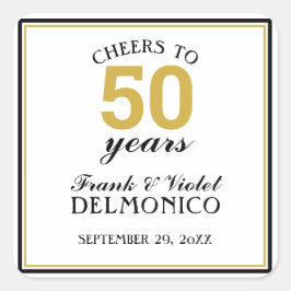 50周年応援結婚への金ゴールド スクエアシール