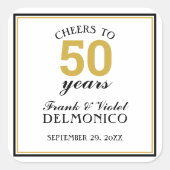 50周年応援結婚への金ゴールド スクエアシール (正面)