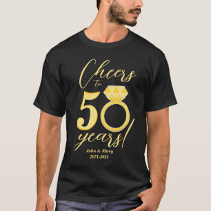 50周年応援~50周年金ゴールド結婚 Tシャツ