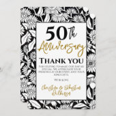 50周年感謝祭 ミニマリストのひまわり サンキューカード (正面/裏面)