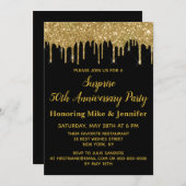 50周年招待状サプライズパーティー ゴールド 招待状 (正面/裏面)
