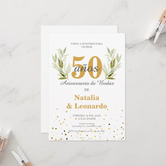 50周年招待状スペインの 招待状 (正面/裏面インサイチュ)