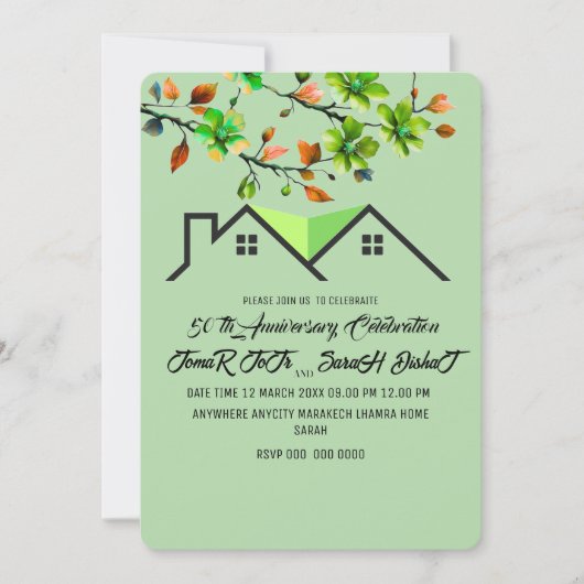 50周年招待状, グリーンウェディング アニバーサリー シーズンカード (正面)