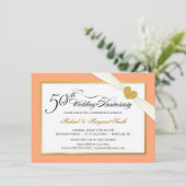 50周年招待状 - コーラル＆ゴールド 招待状 (スタンド正面)