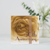 50周年招待状-金ゴールドバラ 招待状 (スタンド正面)