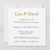 50周年招待状-金ゴールドバラ 招待状 (裏面)