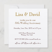 50周年招待状-金ゴールドバラ 招待状 (裏面)