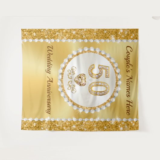 50周年素晴らしを迎えるゴールデンを背景に タペストリー (正面(横))