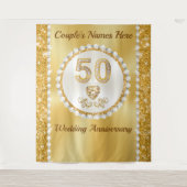 50周年素晴らしを迎えるゴールデンを背景に タペストリー (正面)