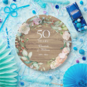 50周年素朴バラフローラ ペーパープレート (パーティー)