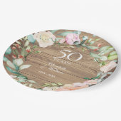 50周年素朴バラフローラ ペーパープレート (アングル)