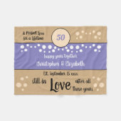 50周年紫と金ゴールドがまだ恋に残る フリースブランケット (正面(横))