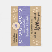 50周年紫と金ゴールドがまだ恋に残る フリースブランケット (正面)