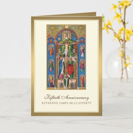 50周年経エレガント行司祭イエスC カード (黄色い花)