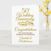 50周年結婚おめでとう カード (黄色い花)