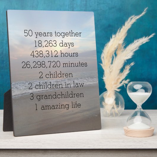 50周年結婚お祝い フォトプラーク (側面)