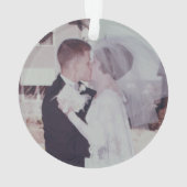 50周年結婚で金ゴールドカラー写真を編集 オーナメント (裏面)