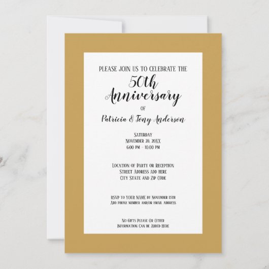 50周年結婚と写真 招待状 (裏面)