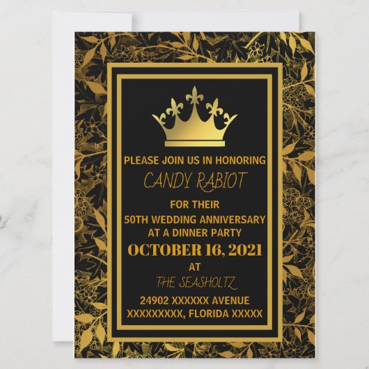 50周年結婚の招待 (正面)