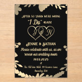 50周年結婚の誓いの更新 アクリル招待状 (正面)