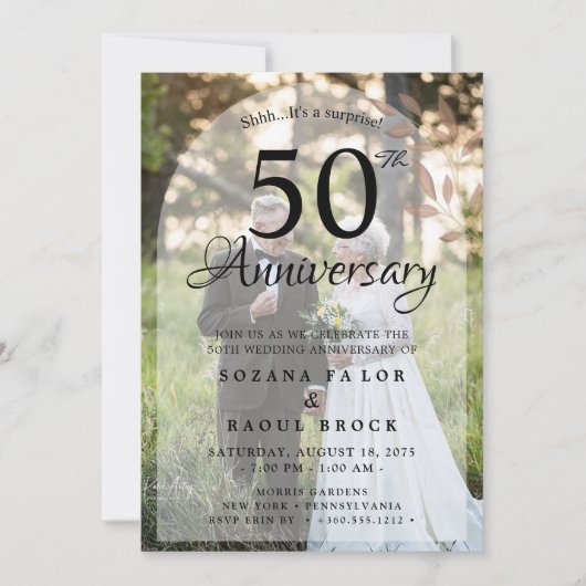 50周年結婚を迎える今の写真 招待状 (正面)