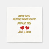 50周年結婚を迎える スタンダードカクテルナプキン (正面)