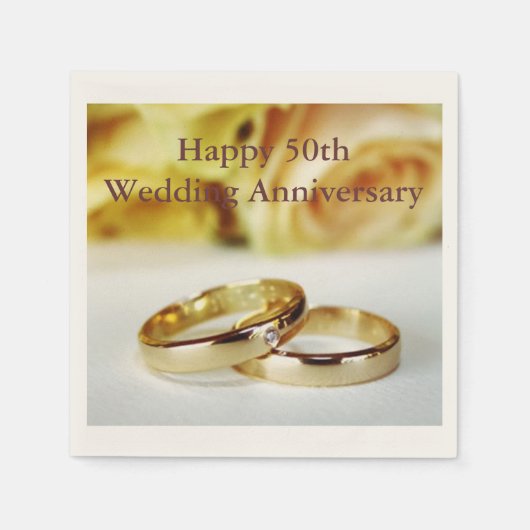 50周年結婚を迎える スタンダードカクテルナプキン (正面)