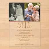 50周年結婚を迎え、今は2枚の写真 アクリル招待状 (正面)