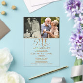 50周年結婚を迎え、今は2枚の写真 アクリル招待状 (インサイチュ (ウェディング))