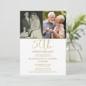 50周年結婚を迎え、今は2枚の写真 招待状 (スタンド正面)