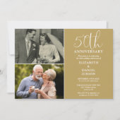 50周年結婚を迎え、今は2枚の写真 招待状 (正面)