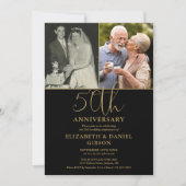 50周年結婚を迎え、今は2枚の写真 招待状 (正面)