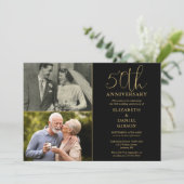 50周年結婚を迎え、今は2枚の写真 招待状 (スタンド正面)