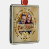 50周年結婚オーナメントパーソナライズされた。 メタルオーナメント (右)