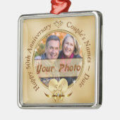 50周年結婚オーナメントパーソナライズされた。 メタルオーナメント (左)