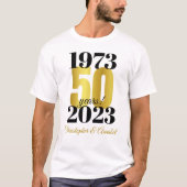 50周年結婚タイポグラフィ日 Tシャツ (正面)