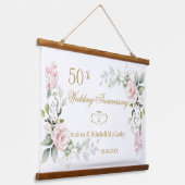 50周年結婚バラハートタペストリー 吊り下げ型タペストリー (傾斜あり)