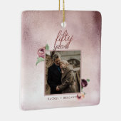 50周年結婚バラ金ゴールドグリッター セラミックオーナメント (右)