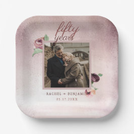 50周年結婚バラ金ゴールドフローラ ペーパープレート