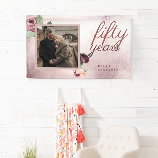 50周年結婚バラ金ゴールドフローラ 横断幕 (インサイチュ)