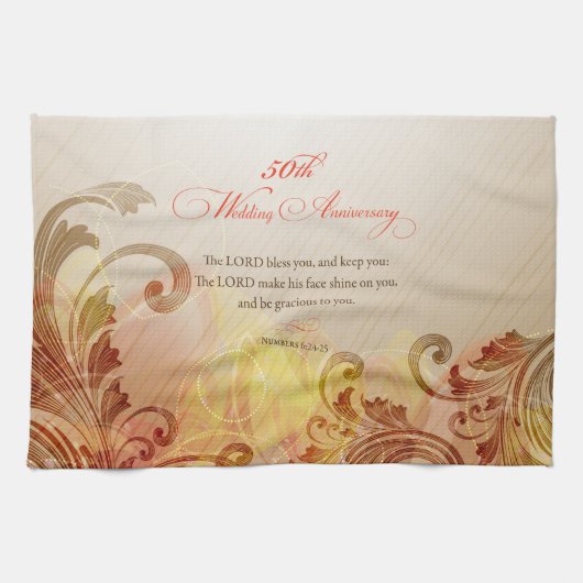 50周年結婚主、主賛美&保 キッチンタオル (横)