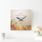 50周年結婚主、主賛美&保 スクエア壁時計 (ホーム)