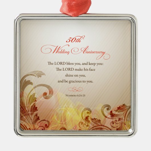 50周年結婚主、主賛美&保 メタルオーナメント (正面)