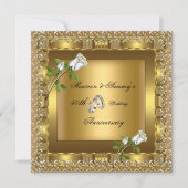 50周年結婚式 ゴールド エレガント 招待状 (正面)